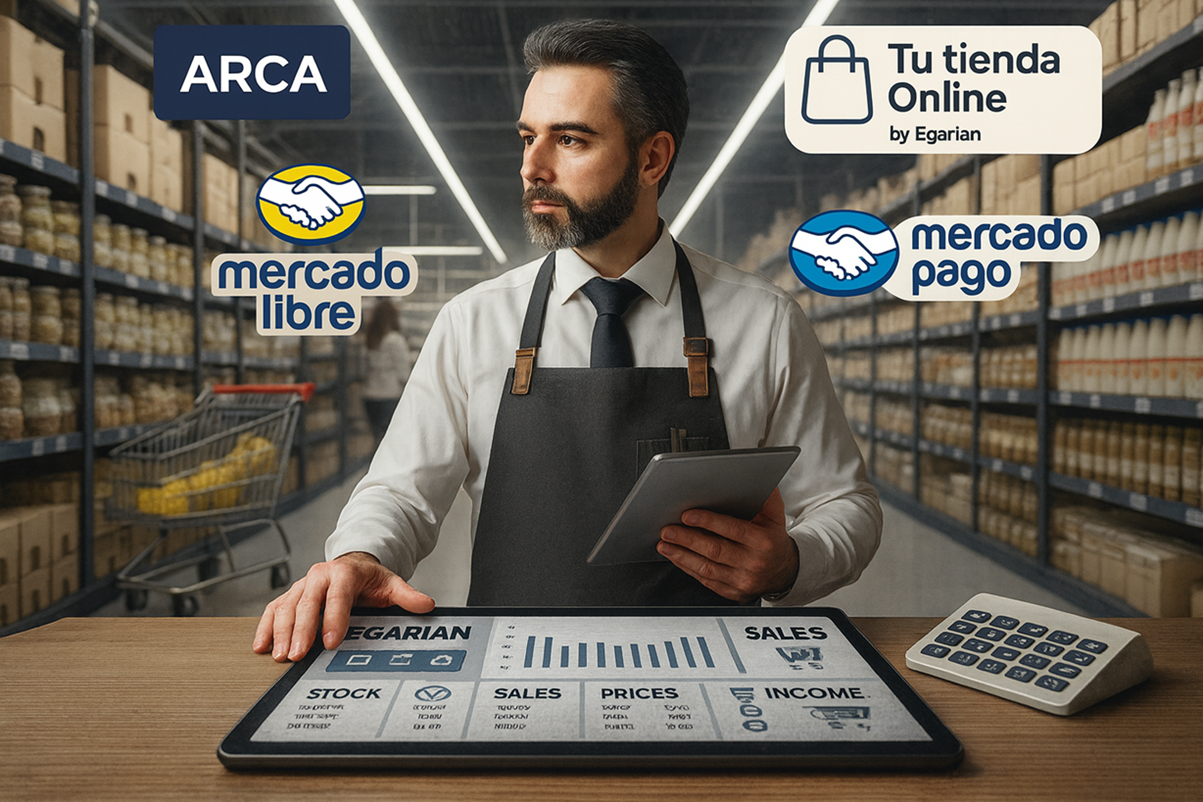Empresario usando el sistema