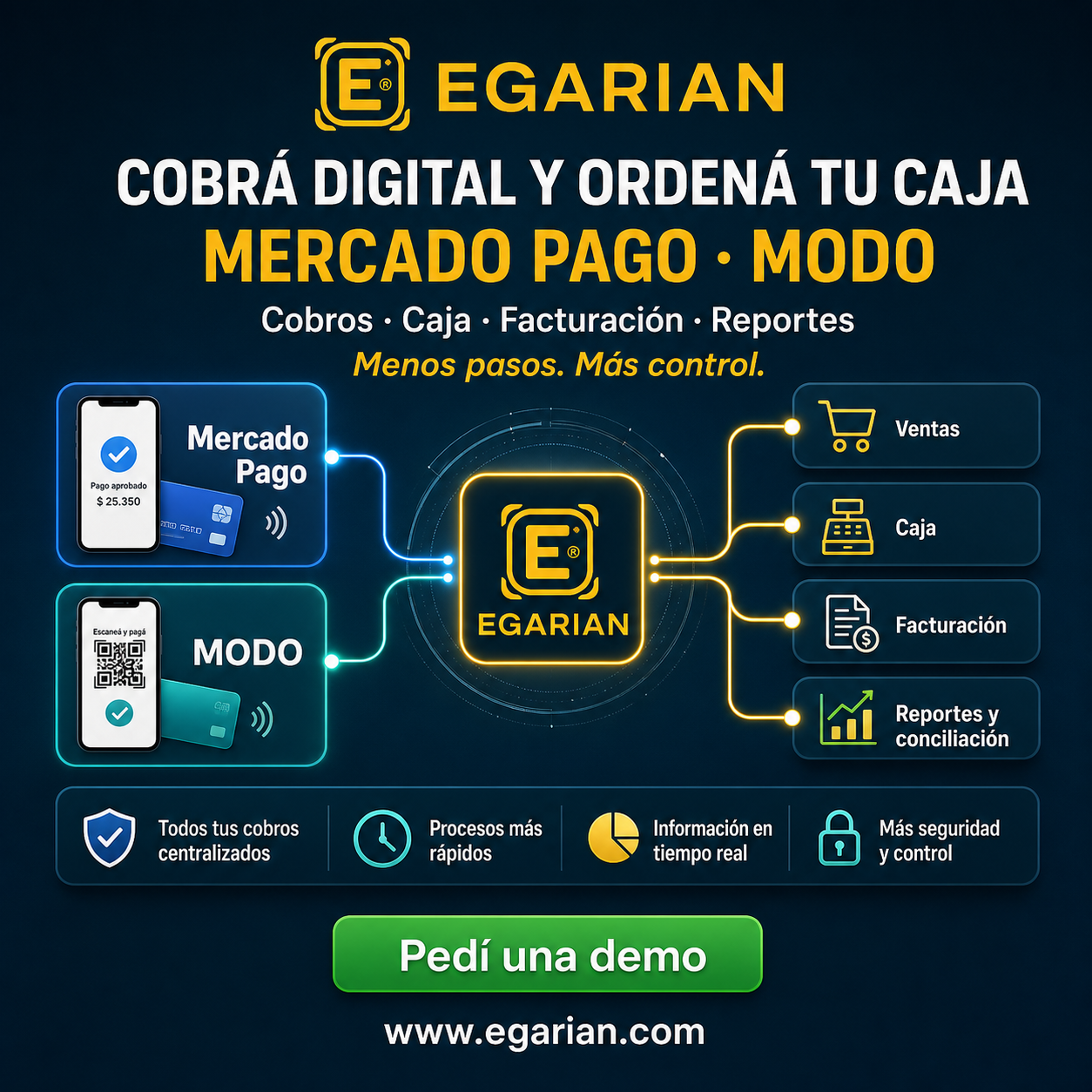 Egarian Cobros QR desde el telefono